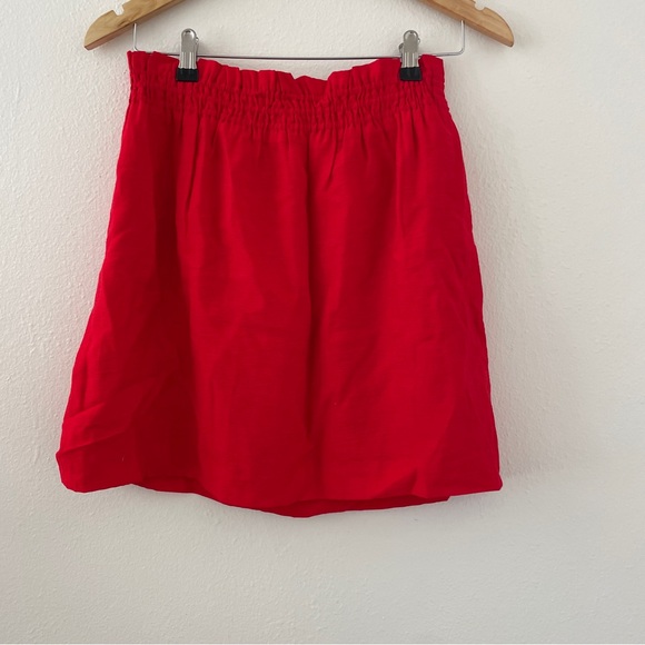 J. Crew Red Paperbag Crinkle City Skirt - Picture 2 of 6